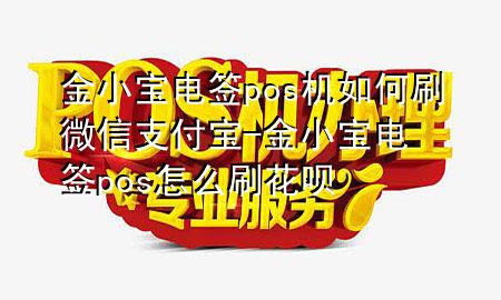 金小宝电签pos机如何刷微信支付宝-金小宝电签pos怎么刷花呗